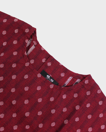 ToK Pocket Dress, Oversized, Red with Polka Dots