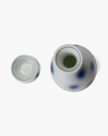 Tokkuri, Ichiyama, White with Blue Dots