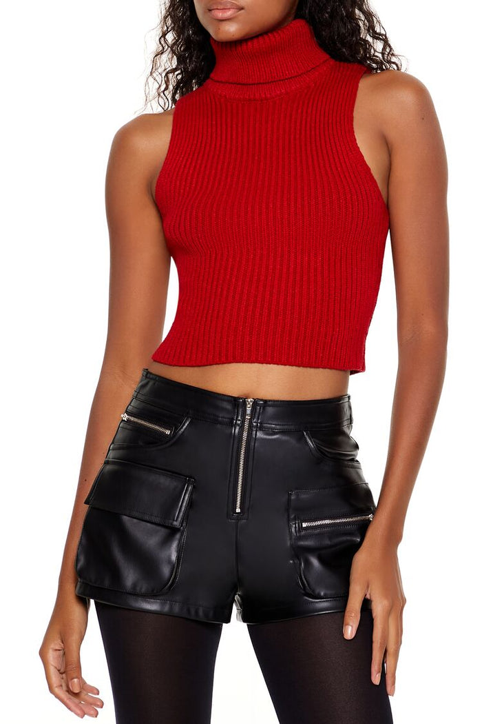 Turtleneck Sweater-Knit Tank Top
