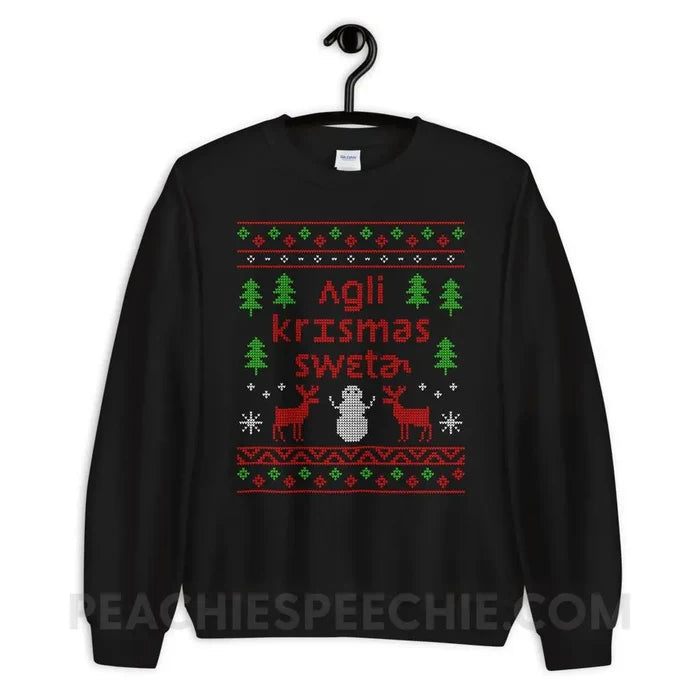 Ugly Christmas Sweater Classic Sweatshirt - Black / S - Hoodies & Sweatshirts peachiespeechie.com