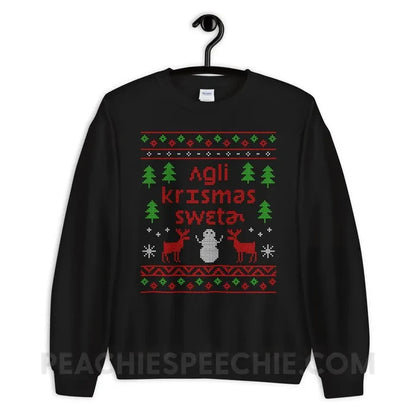 Ugly Christmas Sweater Classic Sweatshirt - Black / S - Hoodies & Sweatshirts peachiespeechie.com