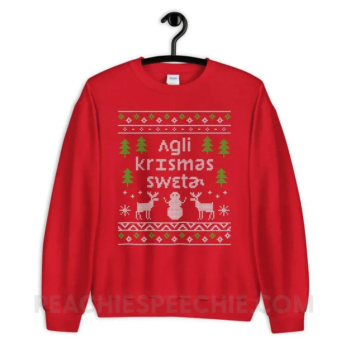 Ugly Christmas Sweater Classic Sweatshirt - Red / S - Hoodies & Sweatshirts peachiespeechie.com