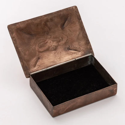 Vintage Style Copper Stamped Box by J. Alexander Rustic Silver