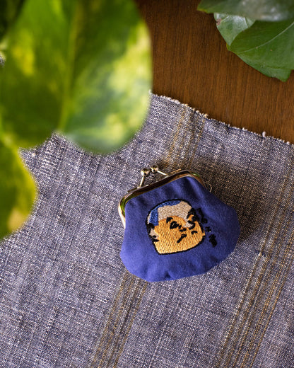 Wa Modern, Embroidered Mini Coin Purse, Otoko