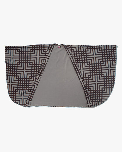 Wa-Modern, Haori, Grey with Brown Koushi Pattern