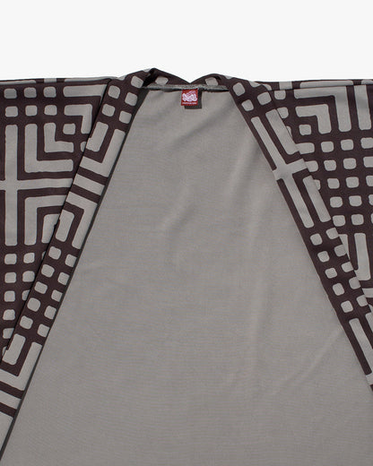 Wa-Modern, Haori, Grey with Brown Koushi Pattern