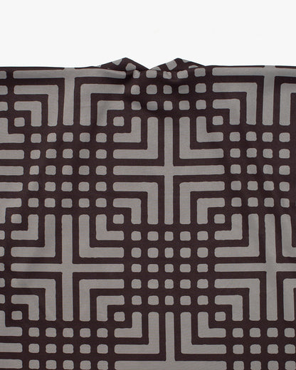 Wa-Modern, Haori, Grey with Brown Koushi Pattern