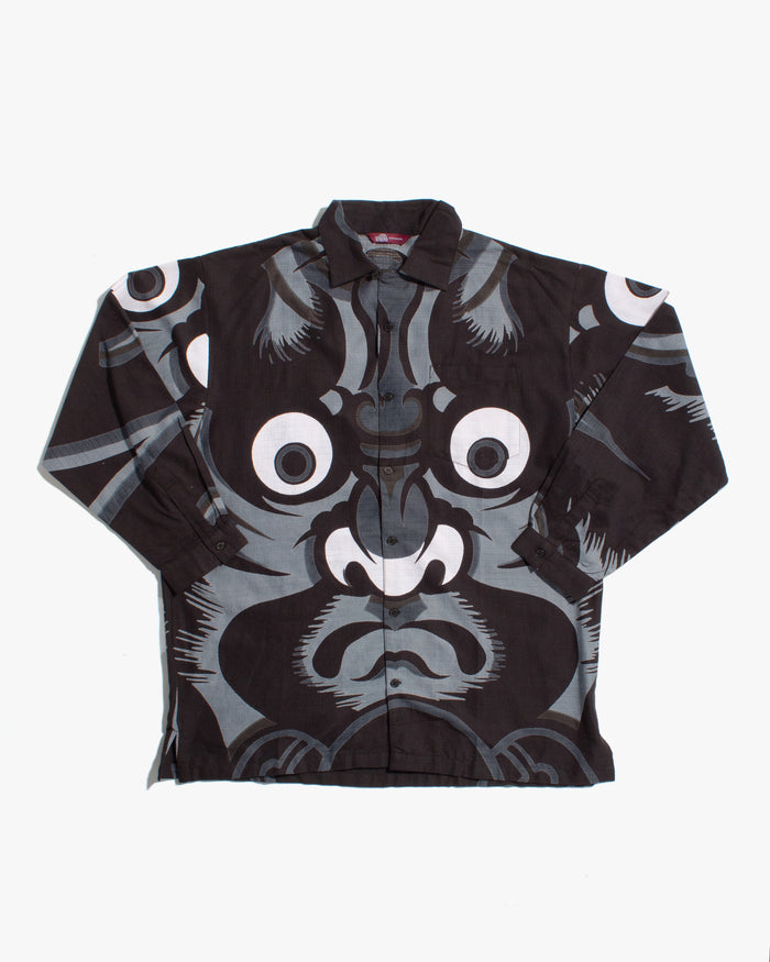 Wa-Modern Shirt, Long Sleeve Button-Up, BK Daruma