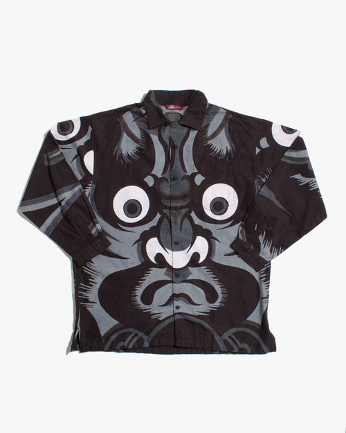 Wa-Modern Shirt, Long Sleeve Button-Up, BK Daruma