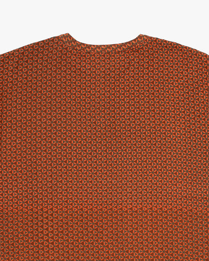 Wa-Modern, Short Sleeve Button Up Tunic, Orange