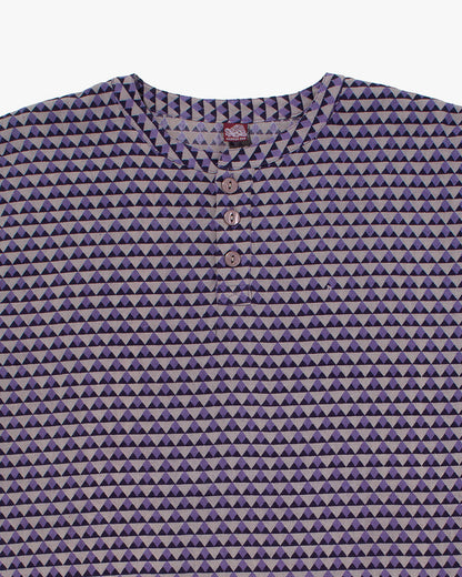 Wa-Modern, Short Sleeve Button Up Tunic, Purple
