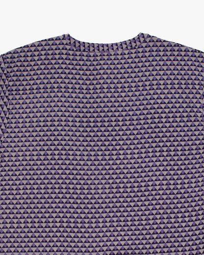 Wa-Modern, Short Sleeve Button Up Tunic, Purple