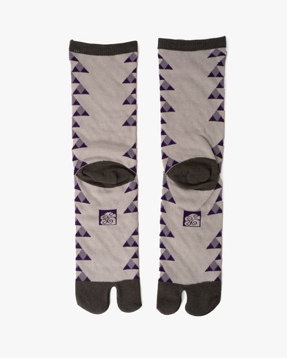Wa Modern, Tabi Socks, Crew, Eggplant Sankaku(M/L)