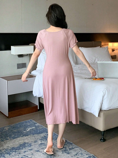 WOMEN'S FRENCH-STYLE DRAWSTRING LONG DRESS