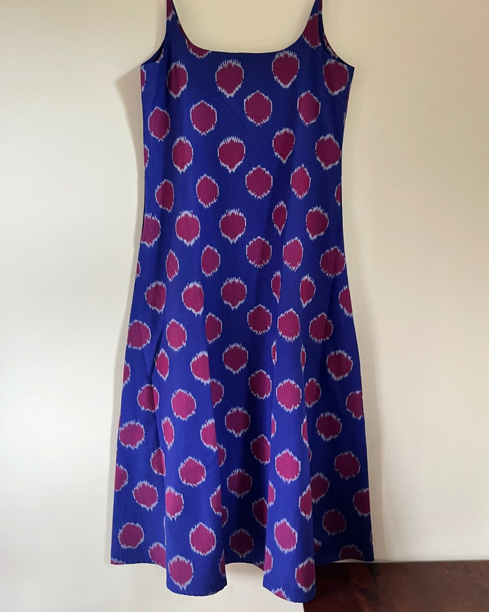 Zadie Dress - indigo circle ikkat