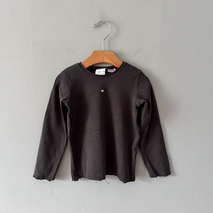 Zara / Dark grey ribbed long sleeve / 4-5Y