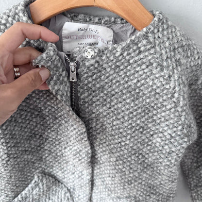 Zara / Grey knit jacket / 3-4Y