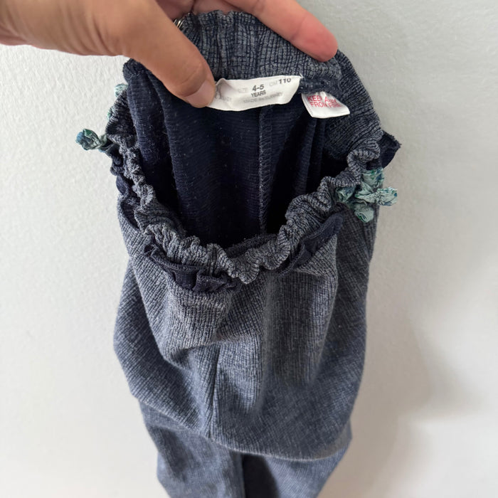 Zara / Navy checked soft pants / 4-5Y