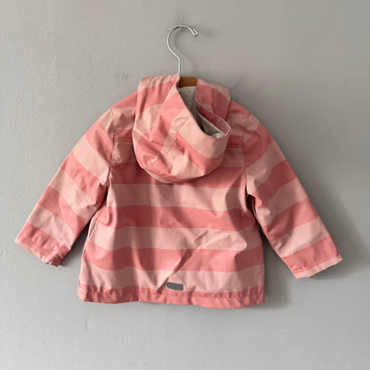 Zara / Pink stripe rain jacket / 18-24M